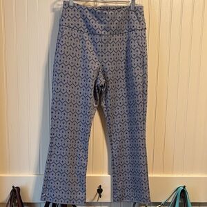 CAbi Blue and Black Patterned Boot Cut Pants